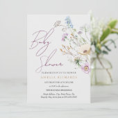 Whimsical Wildflower Baby shower Kaart (Staand voorkant)