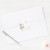 Whimsical Wildflower Bedankt voor je bruiloftsstic Vierkante Sticker (Envelop)