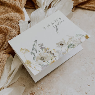 Whimsical Wildflower Bedow Topkaart - Hartelijk Bedankkaart