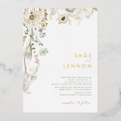 Whimsical Wildflower Bedow | Uitnodiging tot goudo (Voorkant)