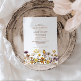 Whimsical Wildflower Boho Wedding Kaart