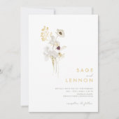 Whimsical Wildflower Bouquet in één bruiloft Kaart (Voorkant)