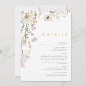 Whimsical Wildflower Bouquet in één bruiloft Kaart (Achterkant)