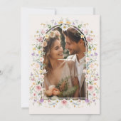 Whimsical Wildflower bruiloft | Foto De datum opsl Aankondiging (Achterkant)