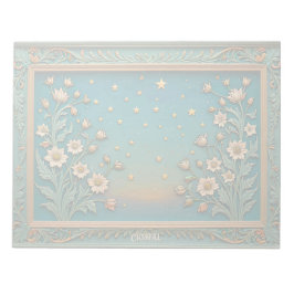 Whimsical Wildflower Evening Blauwgroen Prism Mono Notitieblok