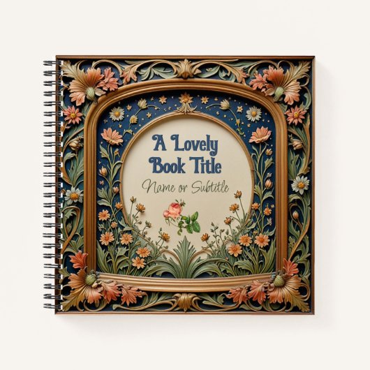 Whimsical Wildflower Evening William Morris Style Notitieboek (Voorkant)