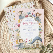 Whimsical Wildflower Fairy First Birthday Party Kaart