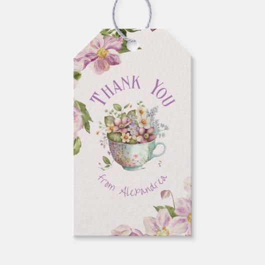 Whimsical Wildflower Fairytale Tea Party Cadeaulabel (Voorkant)