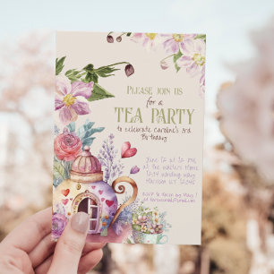 Whimsical Wildflower Fairytale Tea Party Kaart