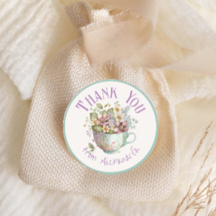 Whimsical Wildflower Fairytale Tea Party Ronde Sticker