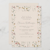 Whimsical Wildflower Floral Boho Baby shower Kaart (Voorkant / Achterkant)