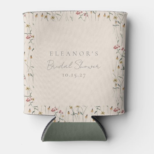 Whimsical Wildflower Floral Custom Vrijgezellenfee Blikjeskoeler (Voorkant)