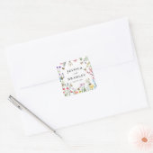 Whimsical Wildflower Garden Summer Boho Wedding Vierkante Sticker (Envelop)