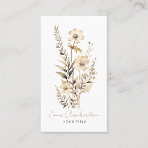 Whimsical Wildflower Handgeschreven Script Visitekaartje