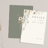 Whimsical Wildflower | Ivoor- en groene bruiloft Advieskaart