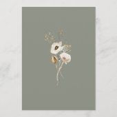 Whimsical Wildflower | Ivoor- en groene bruiloft Advieskaart (Achterkant)