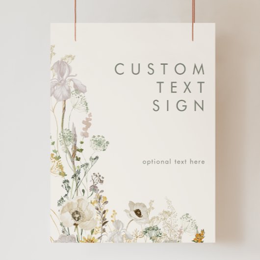 Whimsical Wildflower Ivory Kaarten en Gifts Custom Poster