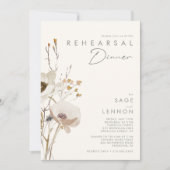 Whimsical Wildflower | Ivory Rehearsal Dinner Kaart (Voorkant)