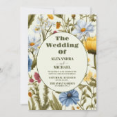 Whimsical Wildflower Meadow Bruiloft Kaart (Voorkant)