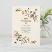 Whimsical Wildflower Meadow Bruiloft Kaart (Staand voorkant)