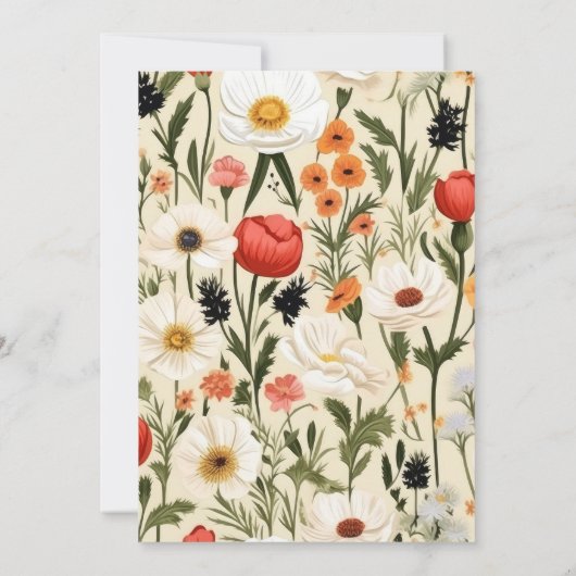 Whimsical Wildflower Meadow Bruiloft Save The Date (Achterkant)