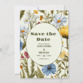 Whimsical Wildflower Meadow Bruiloft Save The Date (Voorkant)