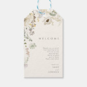 Whimsical Wildflower Meadow Ivory Weddenschap Welk Cadeaulabel (Voorkant)
