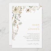 Whimsical Wildflower Meadow Weddenschap Kaart (Voorkant / Achterkant)