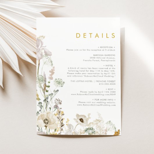 Whimsical Wildflower Meadow Wedding Details Kaart