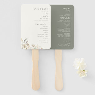 Whimsical Wildflower Programma Ivory Wedding Handwaaier