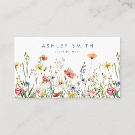 Whimsical Wildflower QR-code Visitekaartje (Voorkant)