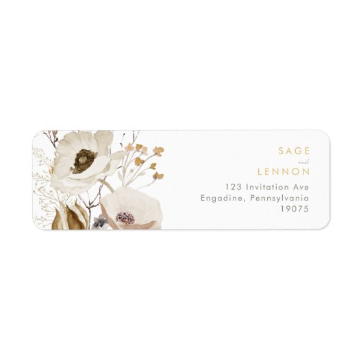 Whimsical Wildflower Return Address Label (Voorkant)