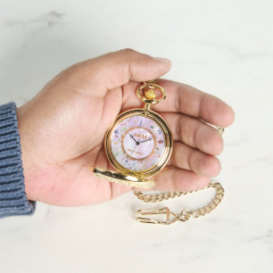 Whimsical Wildflower Roze Pocket eWatch Horloge
