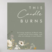 Whimsical Wildflower | Sage Deze kaars branden Poster (Voorkant)