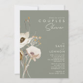 Whimsical Wildflower | Sage Green Couples Shower Kaart (Voorkant)