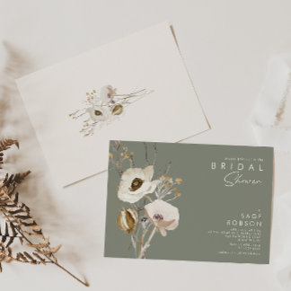 Whimsical Wildflower | Sage Green Vrijgezellenfees Kaart