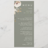 Whimsical Wildflower | Sage Green Wedding Dinner Menu (Voorkant)