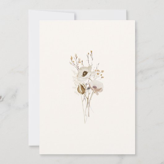 Whimsical Wildflower | Sage Green Wedding Kaart (Achterkant)