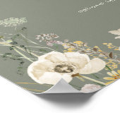 Whimsical Wildflower Sage Kaarten en Geschenken op Poster (Hoek)