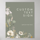 Whimsical Wildflower Sage Kaarten en Geschenken op Poster (Voorkant)