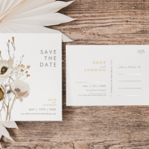 Whimsical Wildflower Save the Date Briefkaart