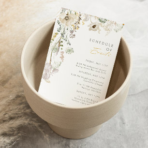 Whimsical Wildflower Schema van Evenementen Informatiekaartje