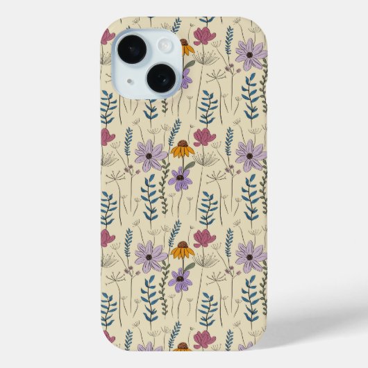 Whimsical Wildflower Seamless Pattern Case-Mate iPhone Case (Achterkant)