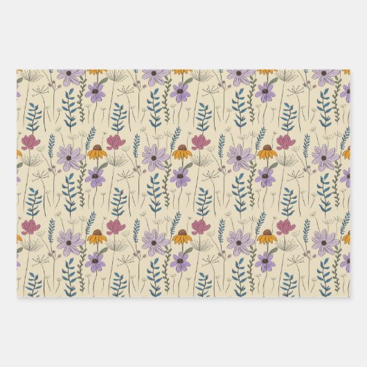Whimsical Wildflower Seamless Pattern Inpakpapier Vel (Voorkant 2)