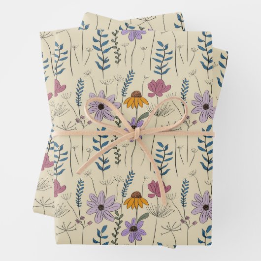 Whimsical Wildflower Seamless Pattern Inpakpapier Vel (In situ)