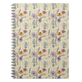 Whimsical Wildflower Seamless Pattern Notitieboek