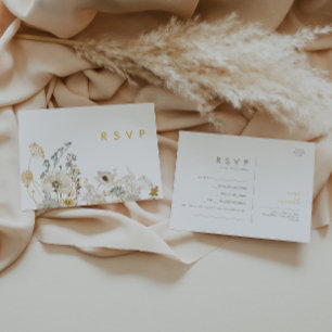 Whimsical Wildflower Song Aanvraag RSVP-kaart Briefkaart