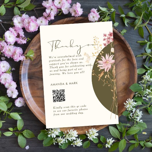 Whimsical Wildflower Spring Summer Herfst Bedankkaart