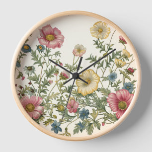 Whimsical Wildflower Wandklok