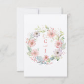 Whimsical Wildflower Waterverf Design bruiloft Kaart (Achterkant)